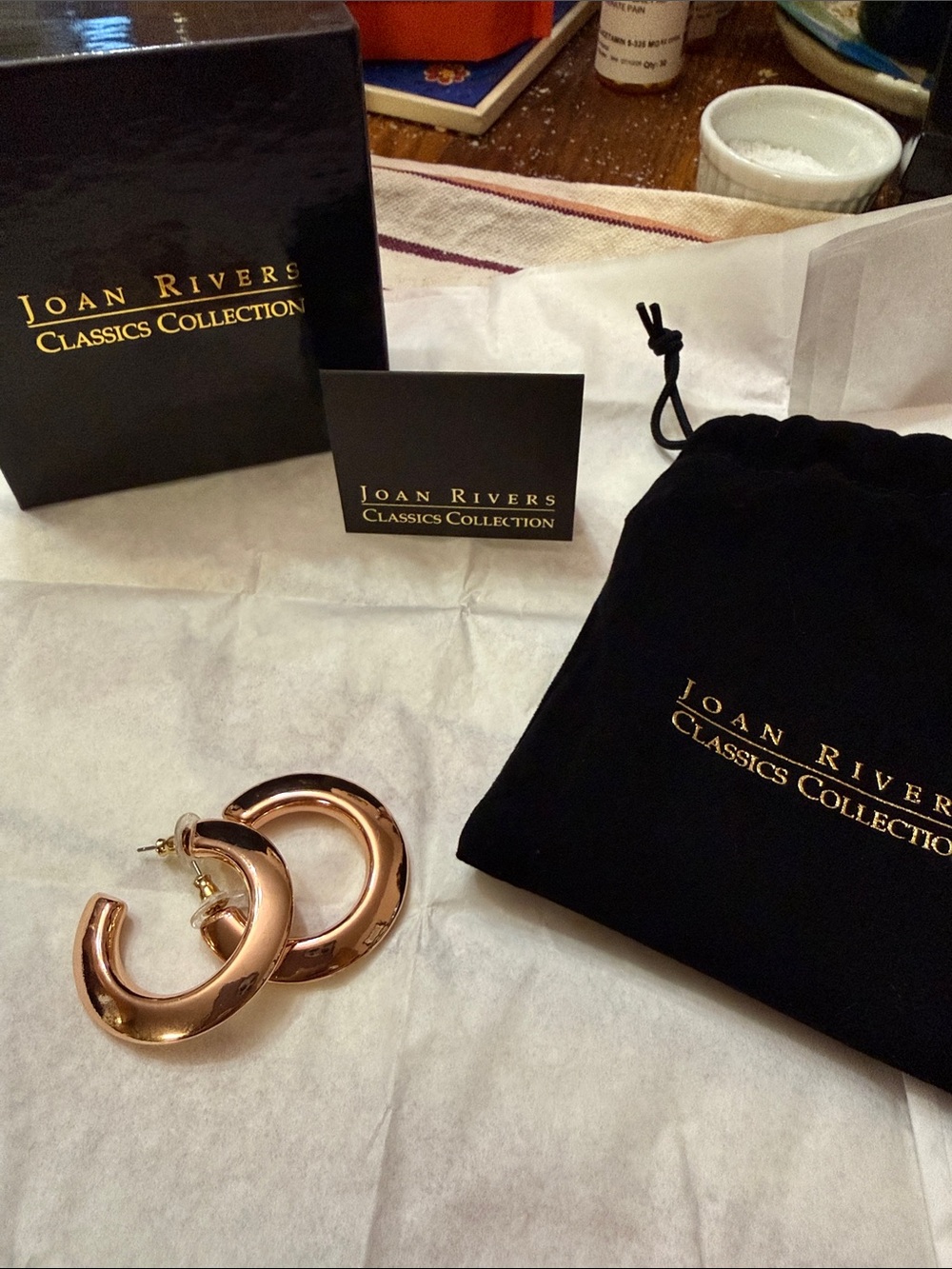 Joan Rivers Rose Gold Chunky Hoop Earrings